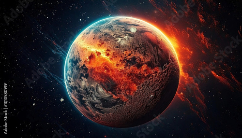 Wallpaper Mural digital art of planets in space Torontodigital.ca