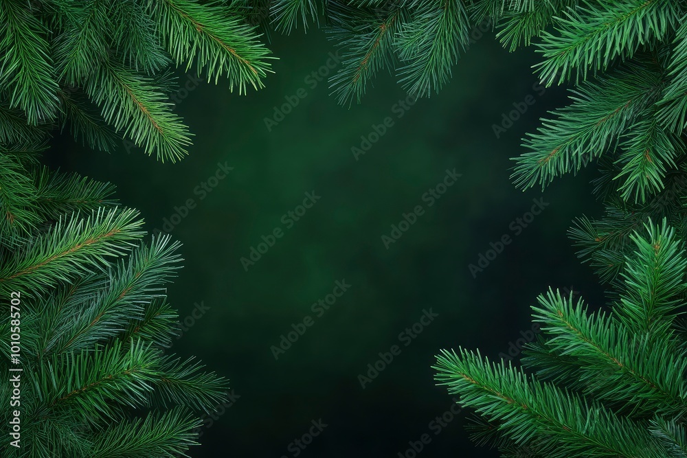 Fir or pine christmas and new year holiday green backdrop with generative ai Fir or pine christmas and new year holiday green backdrop with generative ai