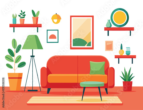 Cozy Living Room Interior Design with Sofa