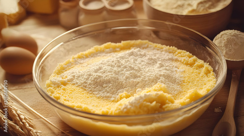 Close up of Dough in a Bowl