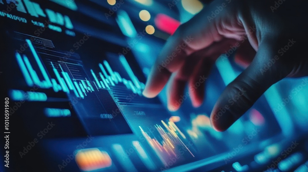 Analyzing Financial Data and Trends on Digital Display