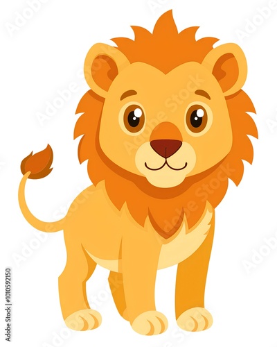 Baby lion cartoon illustration isolated on white background 