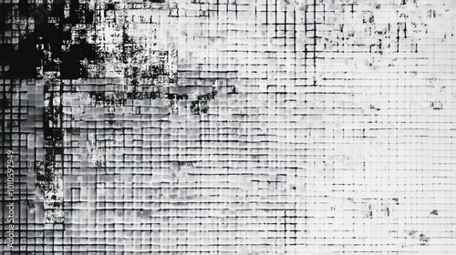 Abstract black and white grid pattern texture. photo