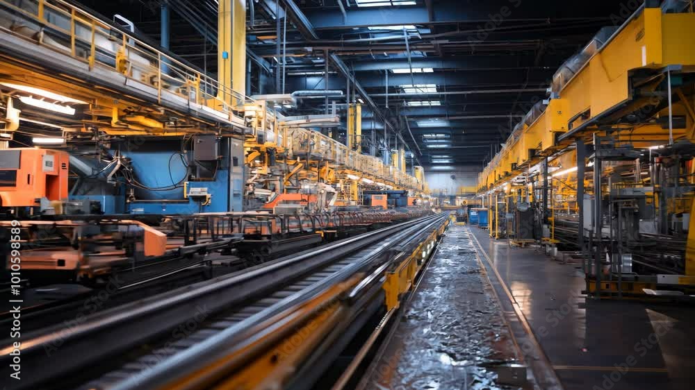 Modern factory with spacious assembly lines Modern factory with spacious assembly lines