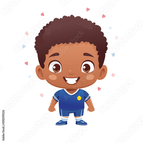 Footballer Cute Worker Work Job Profession Professional Occupation Cartoon Character
