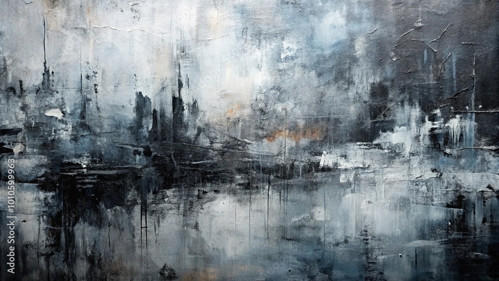 Abstract Canvas with Gray and Black Hues, Painted in Layers of Subtle Texture and Depth Abstract Canvas with Gray and Black Hues, Painted in Layers of Subtle Texture and Depth