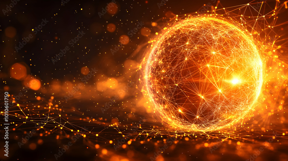 Obraz premium Abstract Sphere of Light and Lines