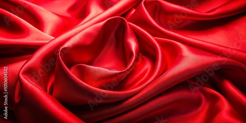 Abstract Crimson Fabric Draped in Delicate Folds, Exposing a Subtle Glow of Light Through the Smooth Surface