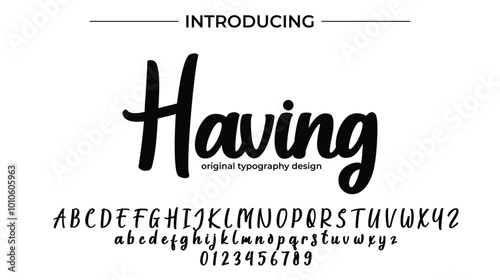 Having Font Stylish brush painted an uppercase vector letters, alphabet, typeface