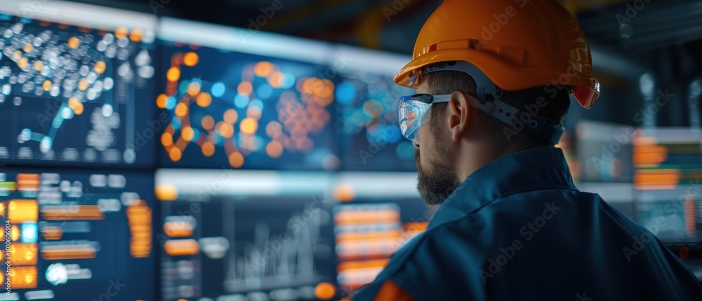 Engineers Monitoring Data in Control Room Engineers Monitoring Data in Control Room