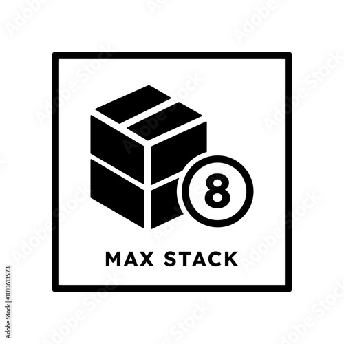 Max Stack Icon | Fragile Warning Symbol for Packaging and Shipping | Simple and Clear Vector Design for Product Safety, Delivery Labels, and Warehouse Storage