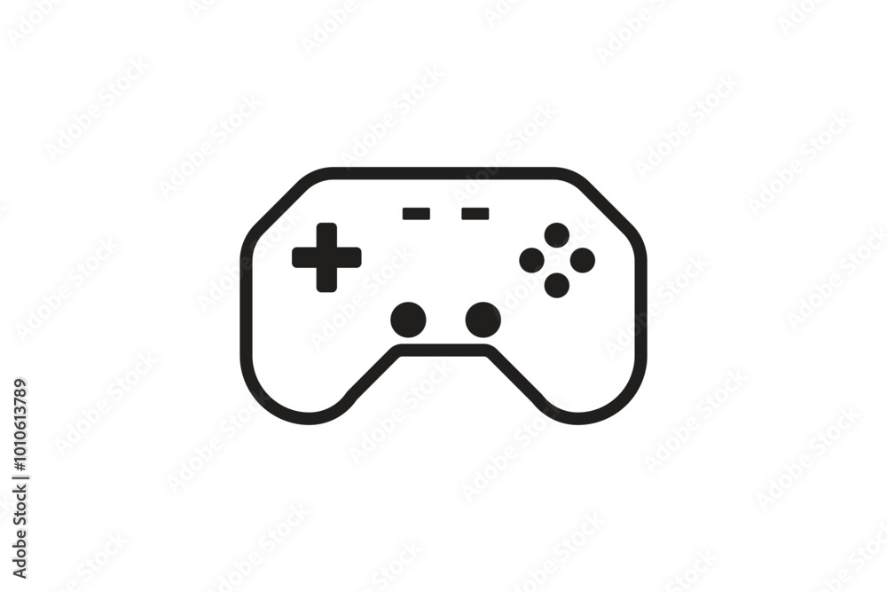 Minimalist game controller icon on white background. vector illustration. Minimalist game controller icon on white background. vector illustration.