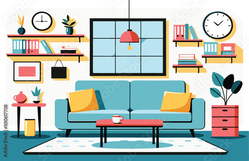 Modern Living Room Interior Design with Plants