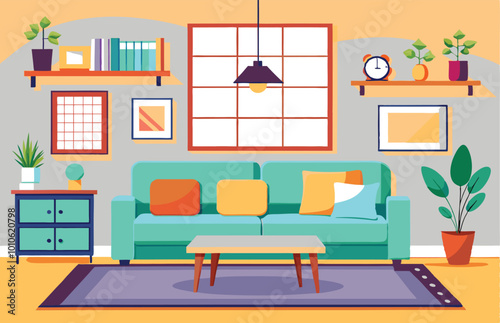 Cozy Living Room Interior Design with Plants