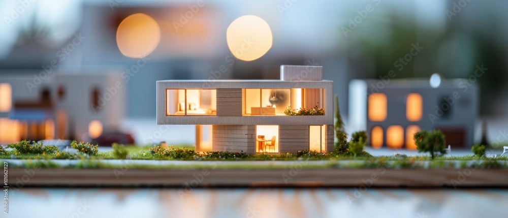 Minimalist Architectural Model with Precision Assembly Minimalist Architectural Model with Precision Assembly
