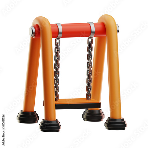 Swing playground object illustration 3d 