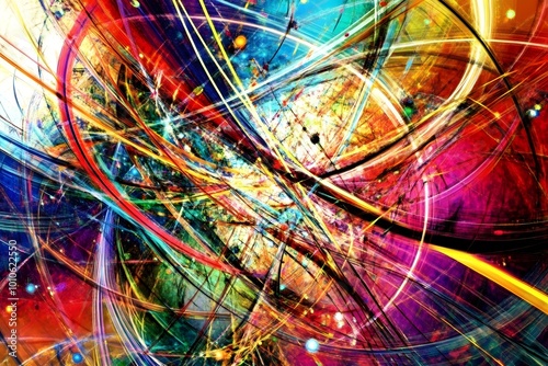 Abstract Colorful Swirls and Lines Background Design