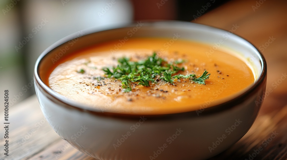 Commercial Food Photography - Bowl of Soup on Table Commercial Food Photography - Bowl of Soup on Table