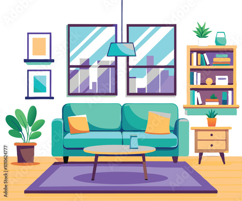 Cozy Living Room Interior Design with Sofa