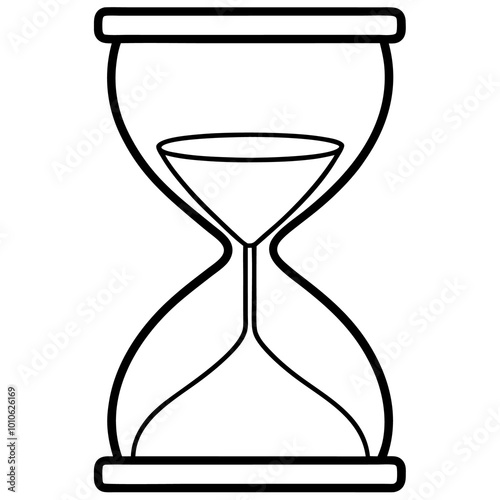 hourglass illustration outline coloring book page line art drawing