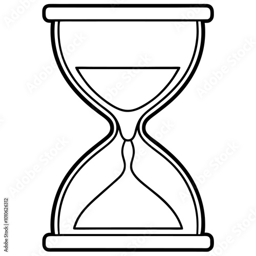 hourglass illustration outline coloring book page line art drawing