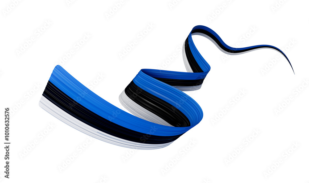 Αυτοκόλλητο Estonia Flag Ribbon independence day banner 3d illustration