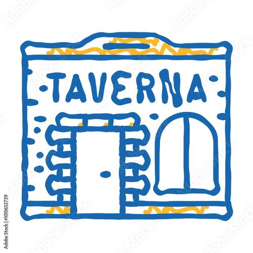 taverna street cafe doodle icon sketch vector. taverna street cafe sign. isolated symbol illustration