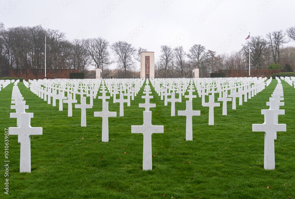 Luxembourg American Cemetery, Military cemetery in Luxembourg City, Luxembourg, Second World War American Military War Cemetery Luxembourg American Cemetery, Military cemetery in Luxembourg City, Luxembourg, Second World War American Military War Cemetery