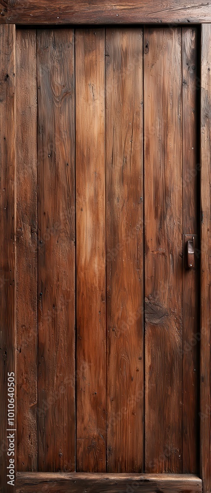Wooden door with a rustic finish, isolated on a white background. Wooden door with a rustic finish, isolated on a white background.