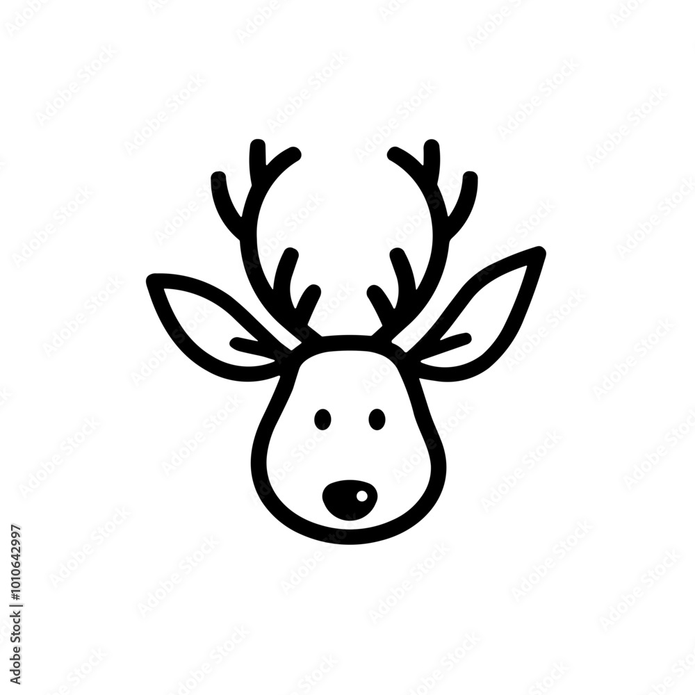 Simple black christmas reindeer flat icon. Simple black christmas reindeer flat icon.