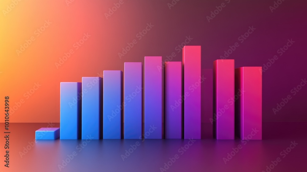 Colorful Bar Graph on Glossy Surface
