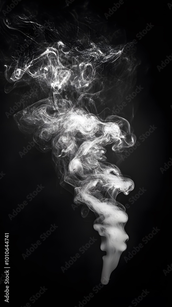 A wisp of smoke against a black background A wisp of smoke against a black background
