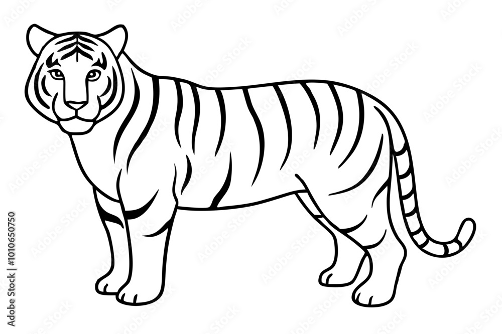 illustration of a white tiger, silhouette vector illustration of a white tiger, silhouette vector