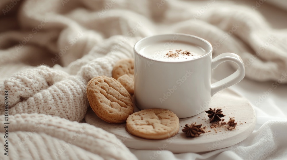 Cozy Coffee and Cookies with Soft Knit Blanket Cozy Coffee and Cookies with Soft Knit Blanket