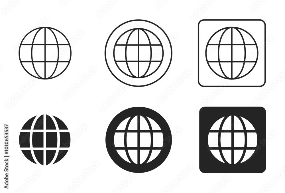 World Wide Web Icon Set. World, Earth, Globe, Planet Icons Vector Illustration Collection on Transparent Background. Editable Stroke. Filled, Line and Stroke Style Icon World Wide Web Icon Set. World, Earth, Globe, Planet Icons Vector Illustration Collection on Transparent Background. Editable Stroke. Filled, Line and Stroke Style Icon