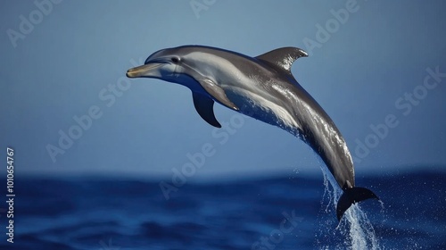 Dolphin Jumping Over Ocean Waves