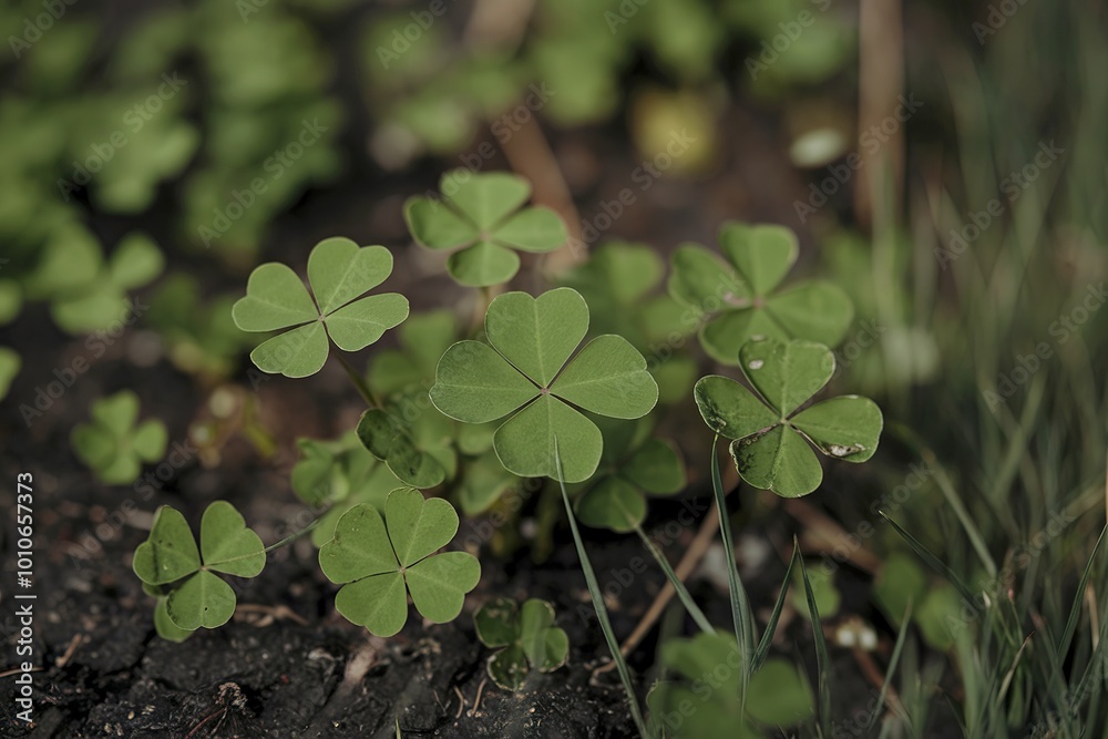Close-up photo of green clover plants Close-up photo of green clover plants