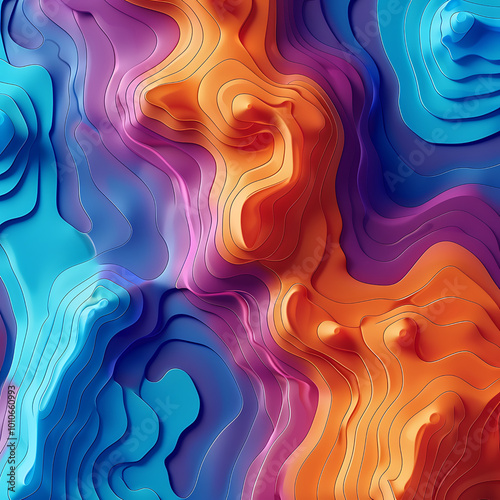 3D Topographic Map Background