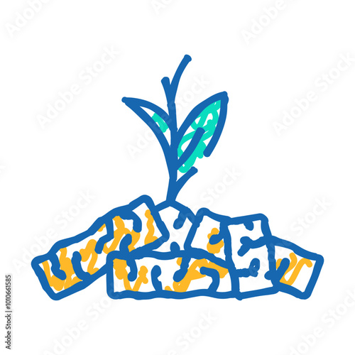renewable wood pellets doodle icon sketch vector. renewable wood pellets sign. isolated symbol illustration