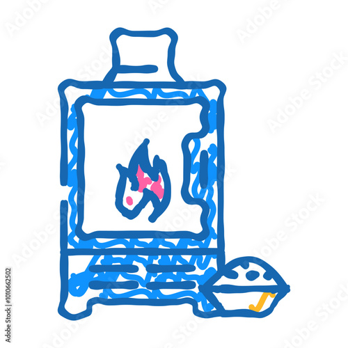 stove wood pellets doodle icon sketch vector. stove wood pellets sign. isolated symbol illustration