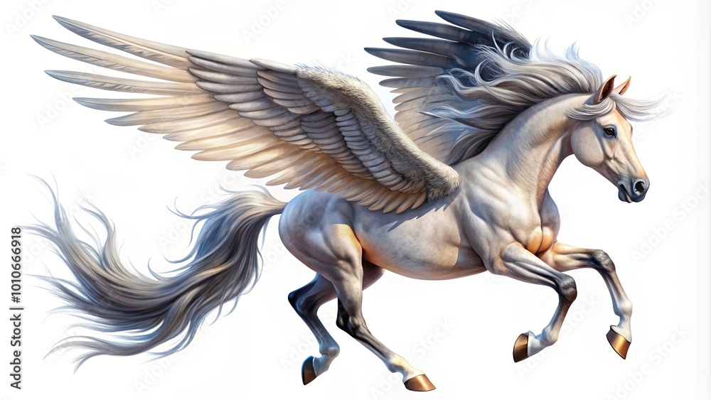 Dynamic Pegasus Horse Galloping Illustration Dynamic Pegasus Horse Galloping Illustration