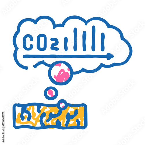 emissions wood pellets doodle icon sketch vector. emissions wood pellets sign. isolated symbol illustration