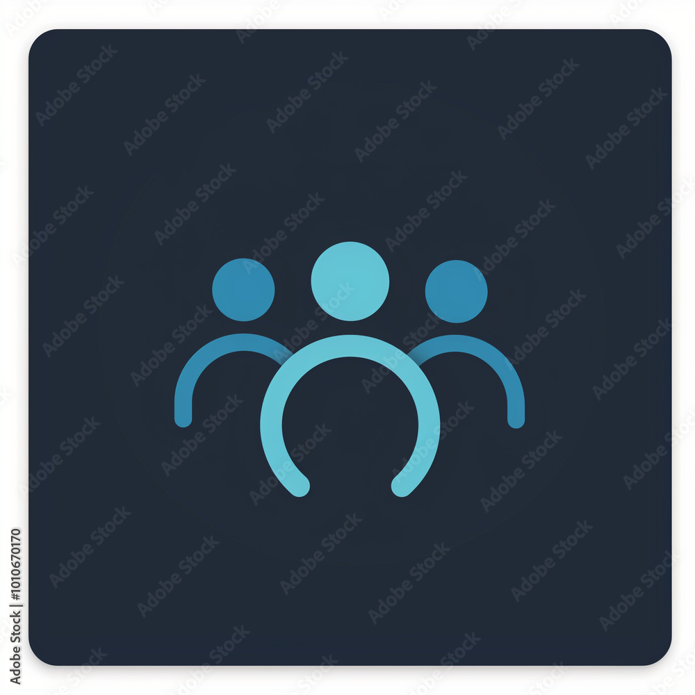 Web app icon, teams symbol, dark blue background Web app icon, teams symbol, dark blue background
