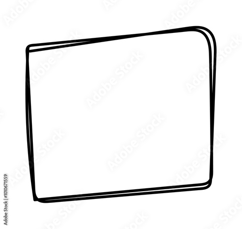 Hand drawn square frames in sketchy style. Doodle frames. Black frame hand drawn on white background. Rectangle frame line. empty black boxes. Rubber square stamp. vector illustration