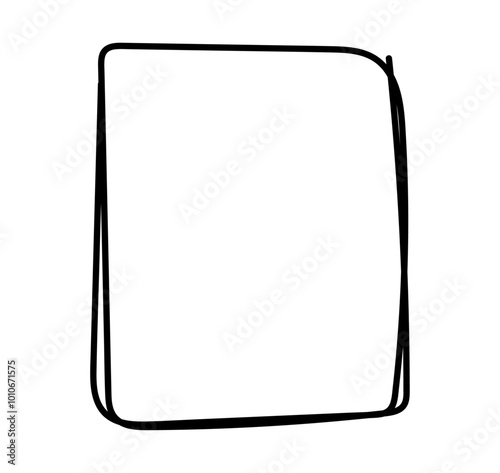 Hand drawn square frames in sketchy style. Doodle frames. Black frame hand drawn on white background. Rectangle frame line. empty black boxes. Rubber square stamp. vector illustration