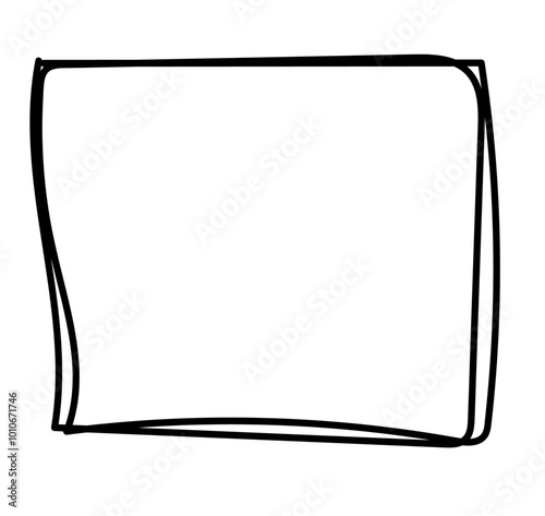 Hand drawn square frames in sketchy style. Doodle frames. Black frame hand drawn on white background. Rectangle frame line. empty black boxes. Rubber square stamp. vector illustration