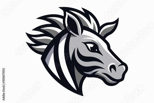 Zebra head mascot design vector illustration photo