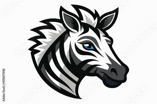 Zebra head mascot design vector illustration photo