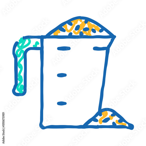 granules wood pellets doodle icon sketch vector. granules wood pellets sign. isolated symbol illustration