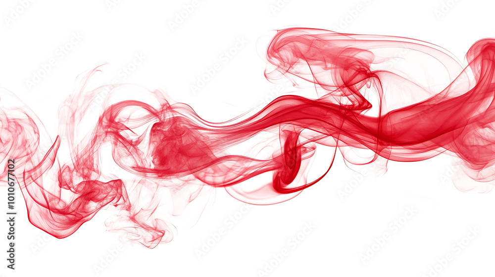 Red colored modern design smoke steam isolated on white and transparent background. Red colored modern design smoke steam isolated on white and transparent background.